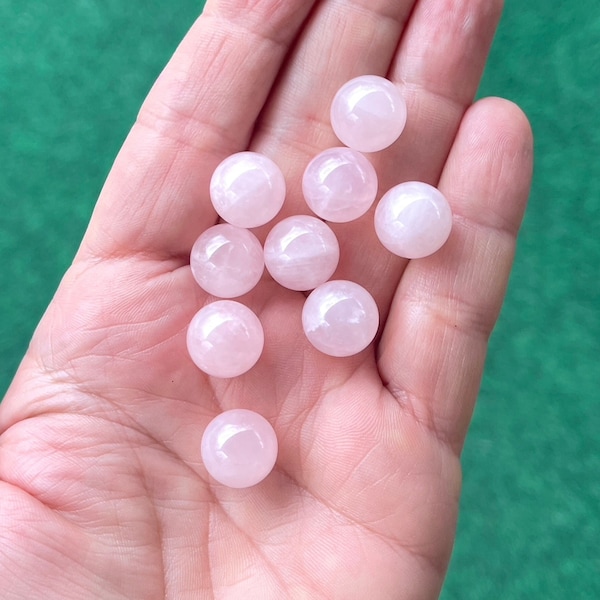 1 pc 12mm Round Rose Quartz Sphere, Gemstone Ball, Pink Crystal Ball, Natural Gemstone Marble, Undrilled, Good for Cage Jewelry, NO HOLE