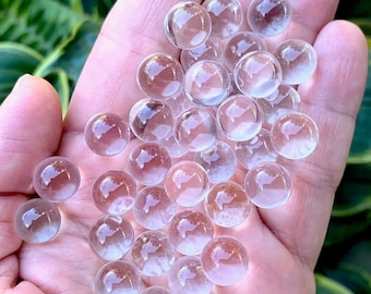 1 pc 10mm PERFECTLY CLEAR Quartz, Small Round Rock Crystal, Genuine Quartz Crystal Ball, Pools of Light, Round Crystal, NO Hole
