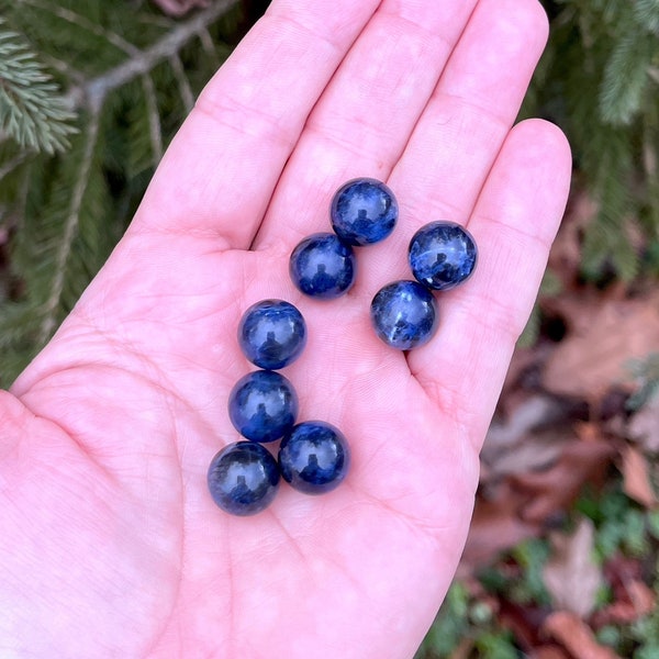 1 pc. 12mm Blue Sodalite Sphere, GENUINE Blue Sodalite Ball, Denim Lapis Stone, undrilled round stone, Chakra Stone, .5 in NO HOLE