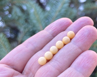 6 pcs 6mm Yellow Jasper Spheres, Tiny Yellow Jasper Orb, Healing Stones, Round Yellow Jasper, Genuine Gemstone Balls, NO HOLE,