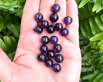 1 piece, 10mm Amethyst Sphere, Healing Stones, Round GENUINE Amethyst Gemstone, Crystal Balls, Amethyst Ball, 0.40 inches, NO HOLE