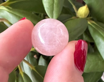 1 pc. 16mm Round Rose Quartz Gemstone Sphere, Small Pink Marble, Pink Crystal Ball, Natural Gemstone Marble, Loose Pink Gemstones, NO HOLE