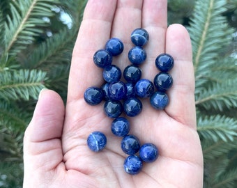 3pcs Blue Sodalite Sphere Set: 10mm Gemstone Fairy Ball, Chakra Stone
