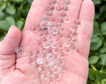 Bulk 25+, 6mm Clear Quartz Spheres, Genuine Crystal, Small Clear Marbles, Round Quartz Crystals, 1/4&quot; round NO HOLE