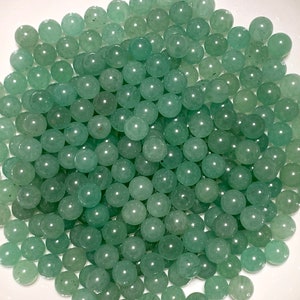 Bulk Lot: 6mm Green Aventurine Crystal Spheres - 25+ Pieces