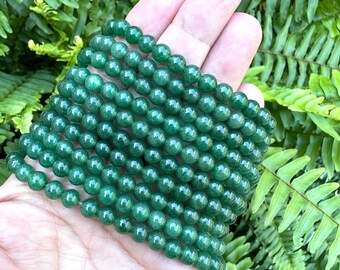 6mm Green Aventurine Crystal Beads, Round Bracelet Beads, Small Gemstone Beads, Healing Beads, Green Beads, 1 strand-65 pcs