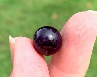 1 pc. 12mm Dark Amethyst Sphere, DEEP Purple Amethyst, Crown Chakra Stone, Purple Amethyst, Small Sphere, Genuine Amethyst, .5 inch, NO HOLE