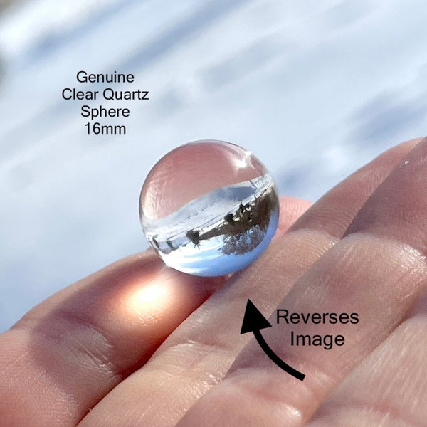 Véritable cristal de quartz clair rond 16 mm, Billes de cristal de roche AA, Sphères de quartz clair, SANS INCLUSIONS, Boule de cristal, Sans trou, Bassins de lumière