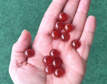 1 pc. 12mm Carnelian Crystal Marble Spheres, Round Gemstone Healing Crystals, Root Chakra Stones, Crystal Ball, 1/2 inch, NO HOLE