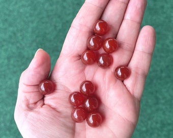 3 pcs. 12mm Carnelian Spheres, Healing Crystals, Chakra Stones, Root Chakra Stones, Crystal Ball, 1/2 inch, No Hole, undrilled, loose stones