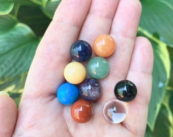 7 Chakra Stone Set, GENUINE Healing Crystals, Chakra Kit, NO HOLE (Add Soul Star + Earth Star Chakras, Add a Pouch+Card) - Genuine Stones