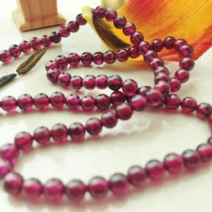 4mm Garnet Beads, Chakra Beads, Round Red Beads, 4mm Round Beads, January Birthstone, Root Chakra Beads, Chakra Stones, Approx 95 beads image 3