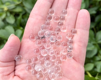 Bulk 25+, 6mm Clear Quartz Crystal Spheres, GENUINE Crystal in Bulk, Tiny Clear Quartz Marbles, Round Quartz Crystals, 1/4" round NO HOLE