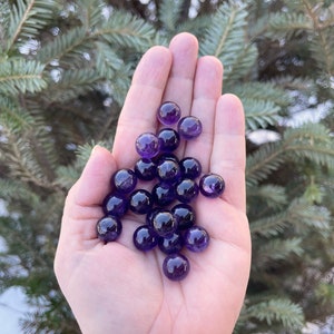 1 pc. 12mm Amethyst Crystal Sphere, Healing Crystal, Crown Chakra, Purple Chevron Amethyst, Small Gemstone Sphere, GENUINE Stone, NO HOLE image 3