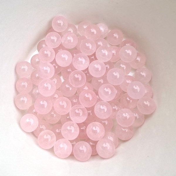 Bulk Lot 25 pcs+, 6mm Rose Quartz Mini Crystal Spheres, GENUINE Round Rose Quartz, Steven Universe, pink crystal ball, NO HOLE