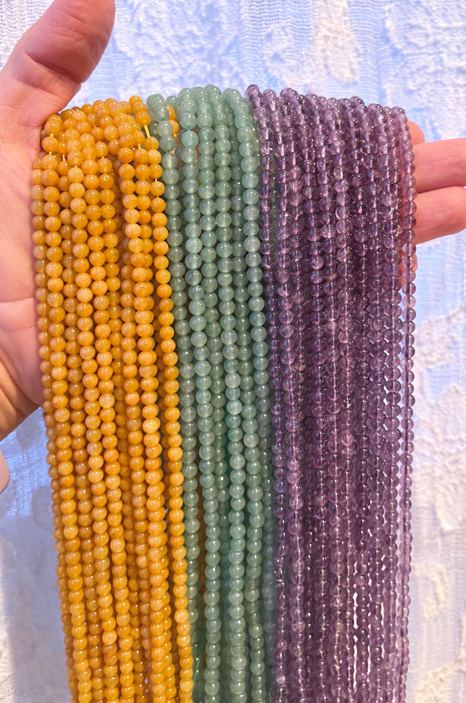 Mardi Gras New Orleans Bead Set 1 Strand Each of 4mm Etsy