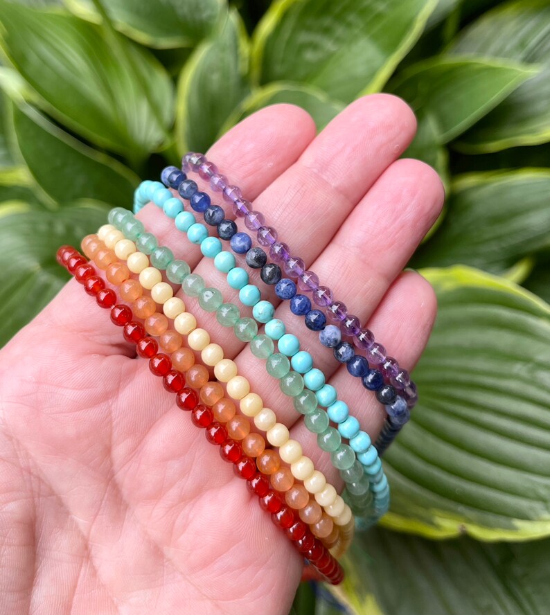 7 FULL Strands of 4mm Chakra Beads Waist Beads GENUINE Etsy