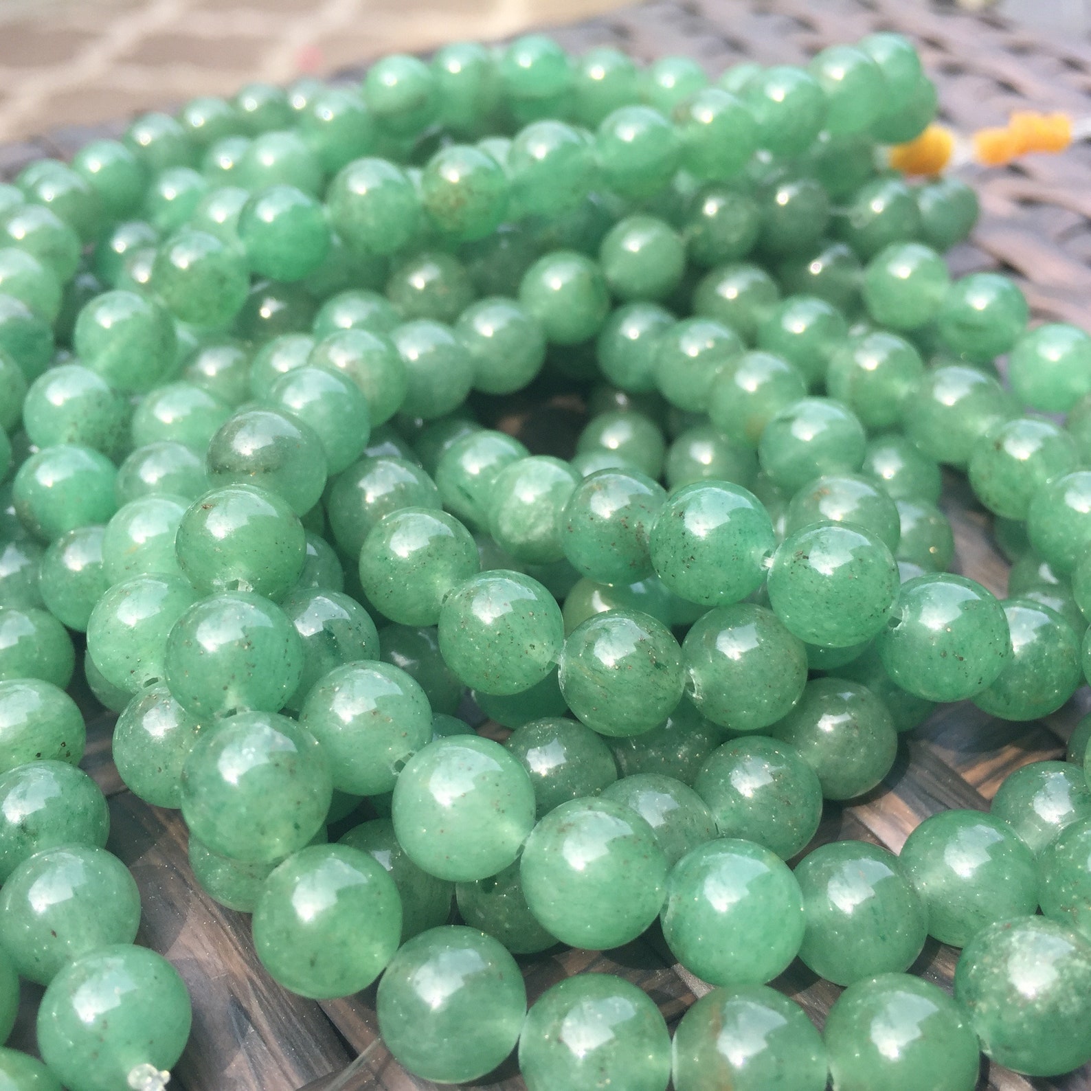 8mm Green Beads Round Crystal Beads Green Aventurine Chakra Etsy