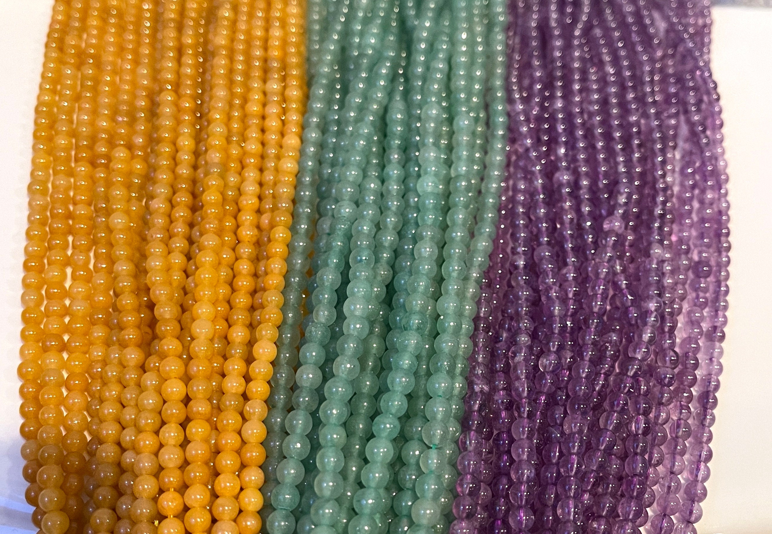 Mardi Gras New Orleans Bead Set 1 Strand Each of 4mm Etsy