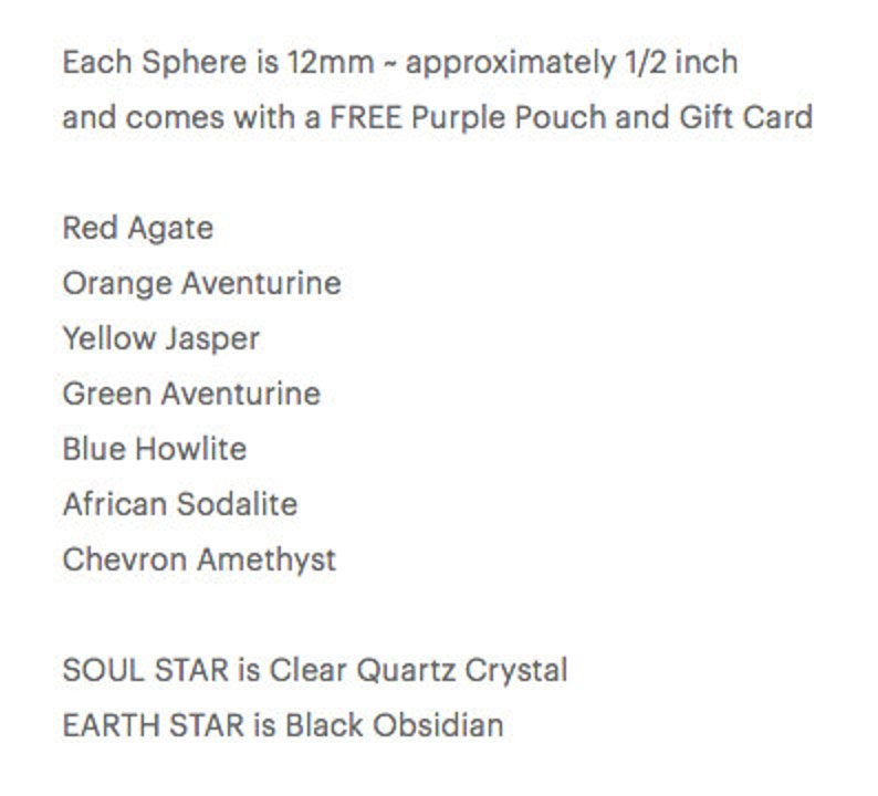 7 Chakra Stone Gift SET, Chakra Crystals, 12mm Genuine Chakra Stones, Yoga Gift, Reiki, Add Soul Star Earth Star Chakras, w/PouchCard image 7