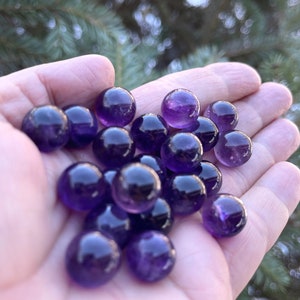 1 pc. 12mm Amethyst Crystal Sphere, Healing Crystal, Crown Chakra, Purple Chevron Amethyst, Small Gemstone Sphere, GENUINE Stone, NO HOLE image 4