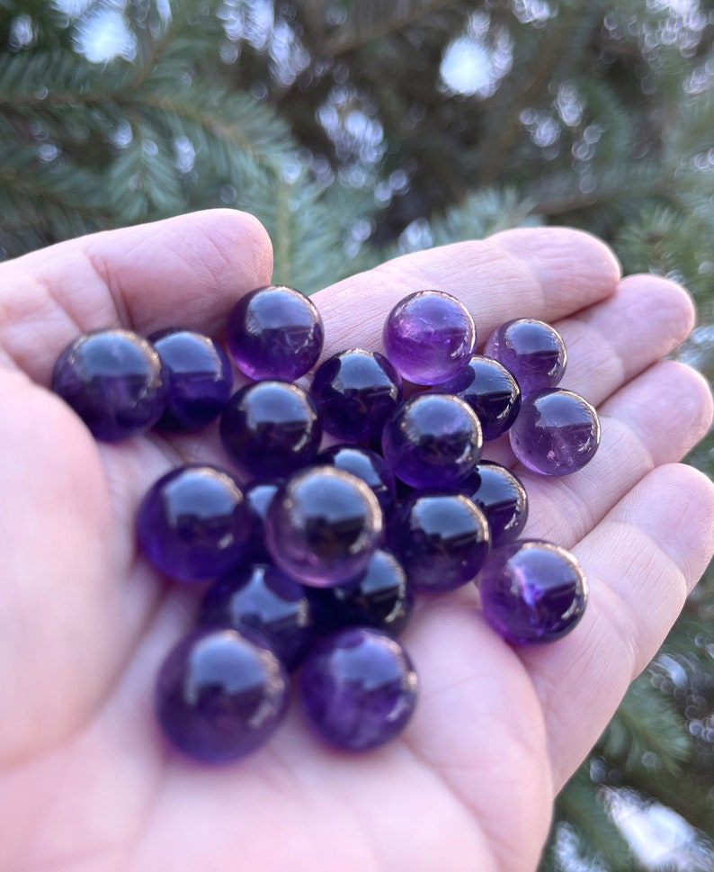 1 pc. 12mm Amethyst Crystal Sphere, Healing Crystal, Crown Chakra, Purple Chevron Amethyst, Small Gemstone Sphere, GENUINE Stone, NO HOLE image 4