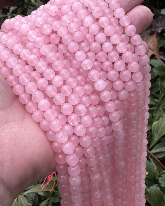 6mm Round Rose Quartz Crystal Beads, Beads for Jewelry, Pink Beads,  Valentine's Day, FULL Bead Strand, Approx 65 Beads 