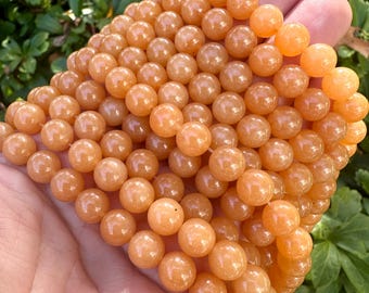 8mm Orange Aventurine Beads: Sacral Chakra Jewelry (45-47 Beads)