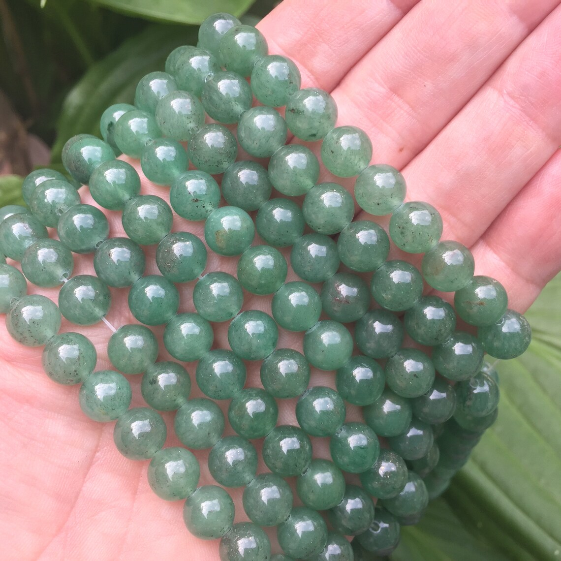 8mm Green Beads Round Crystal Beads Green Aventurine Chakra Etsy