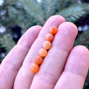 6mm Orange Aventurine Spheres: Sacral Chakra Stones, Undrilled Gemstones (6 pcs)