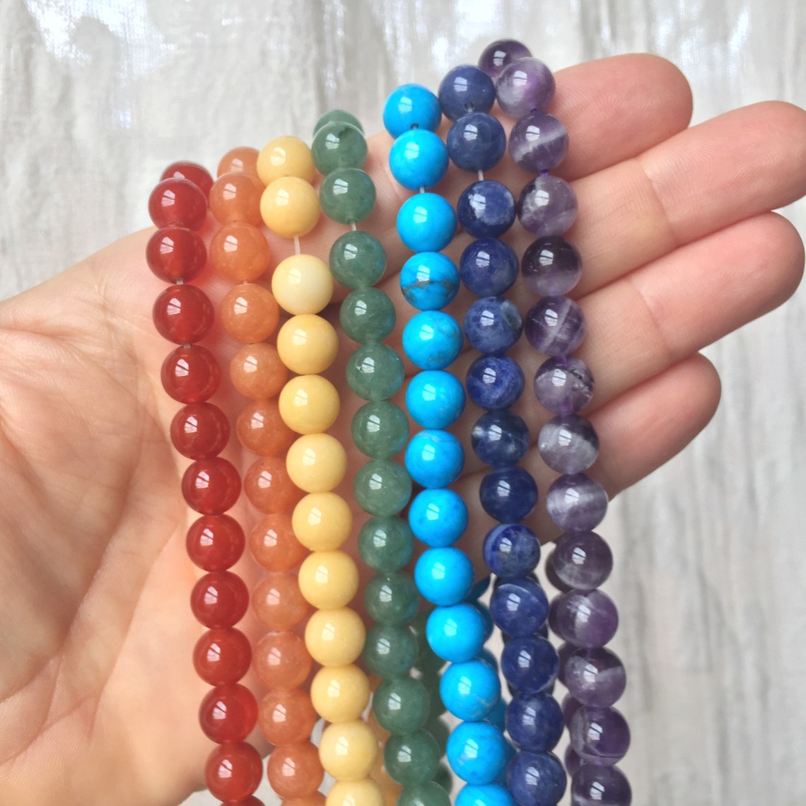 42 Pc. Chakra Crystal Beads 8MM Crystal Beads Genuine Chakra Etsy