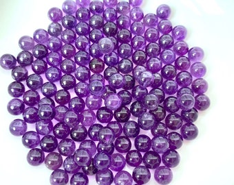 Bulk Lot 25 pcs+, 6mm Amethyst Crystal Spheres, Small Round Marbles, NO HOLE, crystal ball, Genuine Amethyst, 6mm = 1/4 in