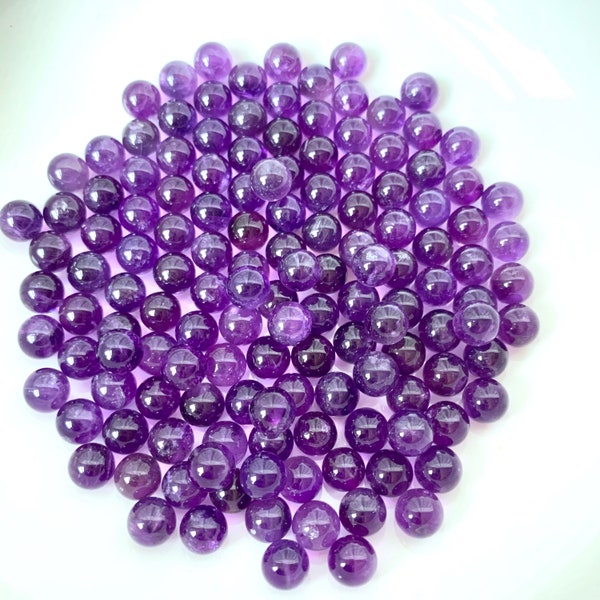 Bulk Lot 25 pcs+, 6mm Amethyst Crystal Spheres, Small Round Amethyst Marbles, NO HOLE, Purple crystal ball, GENUINE Amethyst, 6mm = 0.25 in