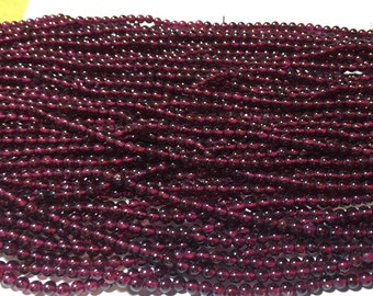 4mm Garnet Beads, Chakra Beads, Round Red Beads, 4mm Round Beads, January Birthstone, Root Chakra Beads, Chakra Stones, Approx 95 beads