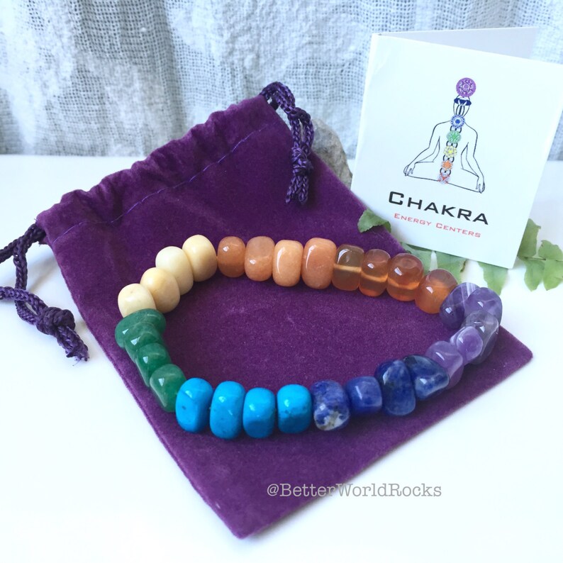 wChakra Card Pride Bracelet We Use GENUINE STONES Yoga Jewelry Chakra Jewelry GENUINE Healing Stones 7 Chakra Bracelet Chakra Gift