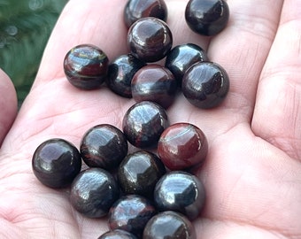 3pcs 10mm Red Tiger Eye, Tiger Iron Spheres, Genuine Gemstone, Healing Stones, Round Red Tiger Eye Orbs, wire wrapping, NO HOLE