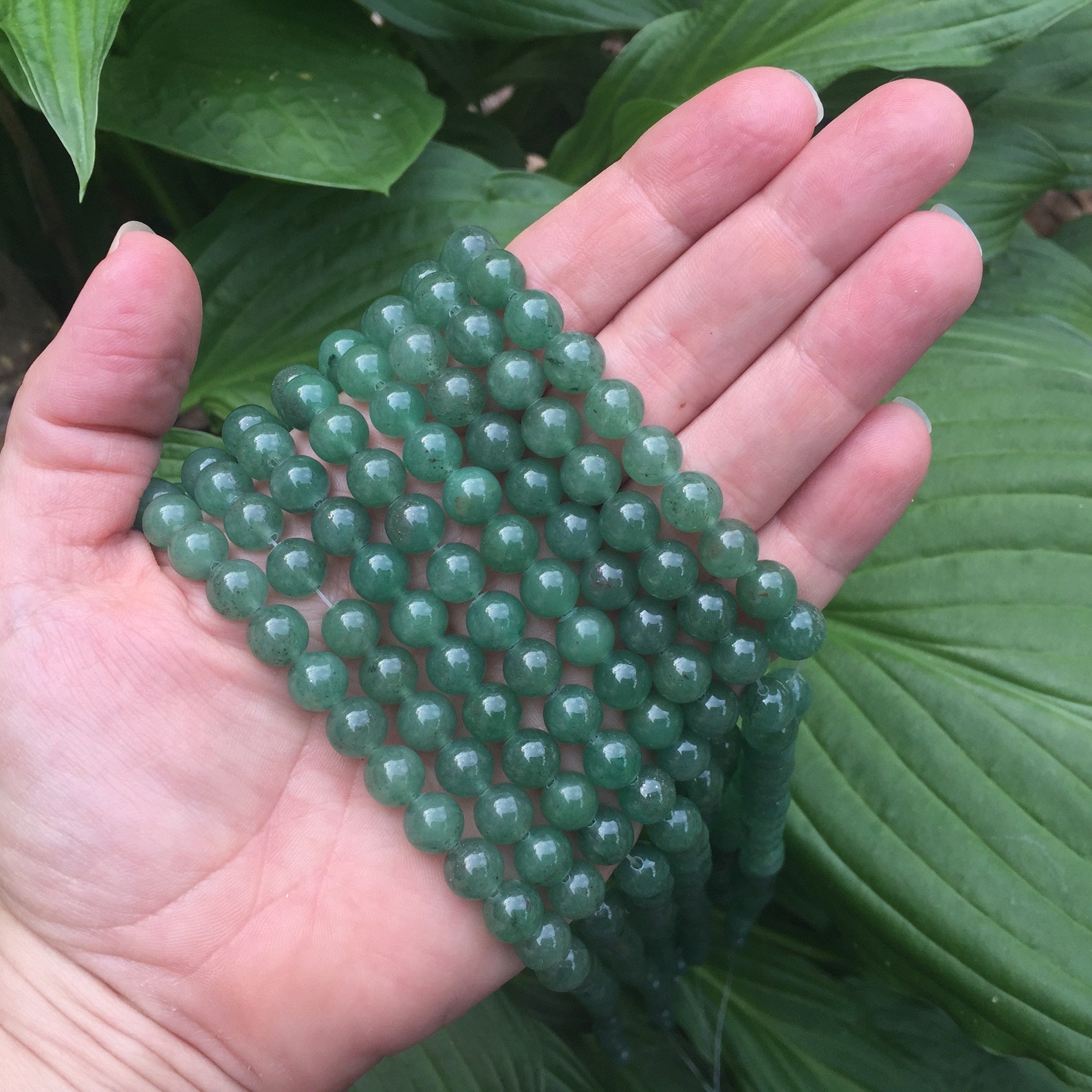 8mm Green Beads Round Crystal Beads Green Aventurine Chakra Etsy