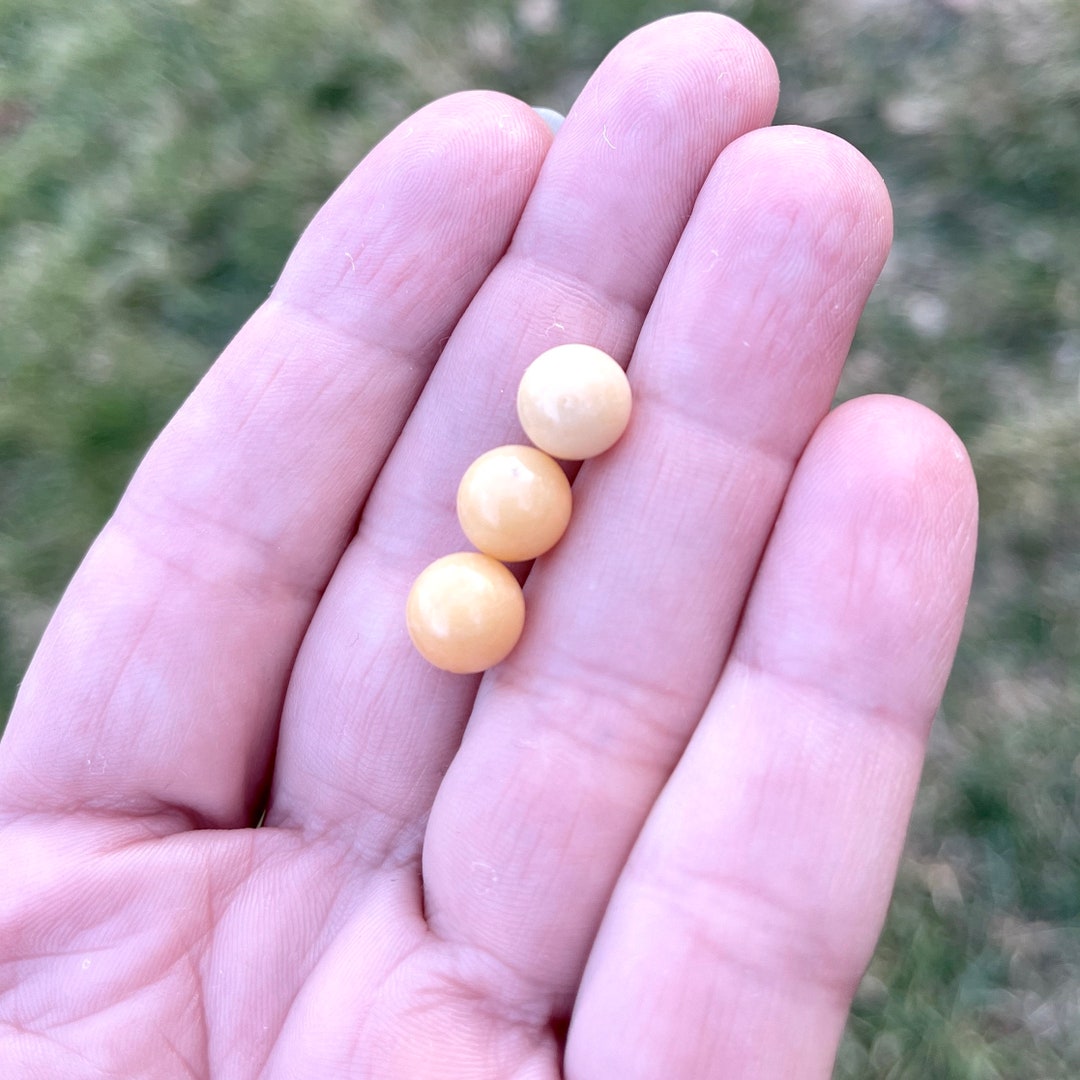 3 Pcs 8mm Yellow Jasper Spheres Yellow Jasper Orb Healing Etsy