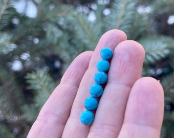 6 pcs 6mm Blue Howlite, Turquoise-colored Sphere, Undrilled gemstone, Fairy Ball, Throat Chakra Stone, Chakra sphere, Tiny Spheres, NO HOLE