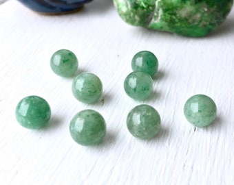 3 pcs 8mm Aventurine Spheres, Small Green Marbles, Round Gemstone Orb, Healing Crystals, Heart Chakra ~ NO HOLE