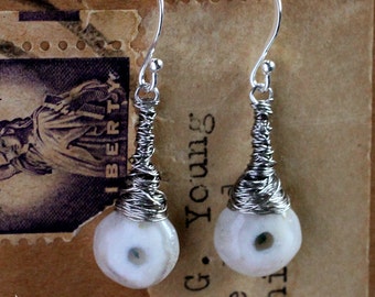 Solar quartz Strung-Out guitar string earrings
