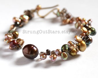 Freshwater Pearls Strung-Out guitar string bracelet