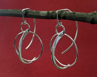 Arcly Sterling Silver Arc and Circle Dangle Artwear Earrings READY TO SHIP!