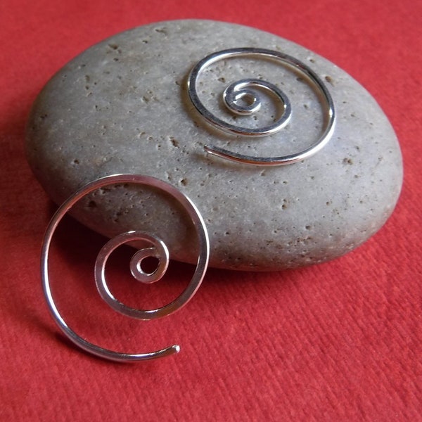 READY TO SHIP! Small Spirals: Sterling Silver Non-Gauged Lightly Hammered Swirl Earwire Earrings