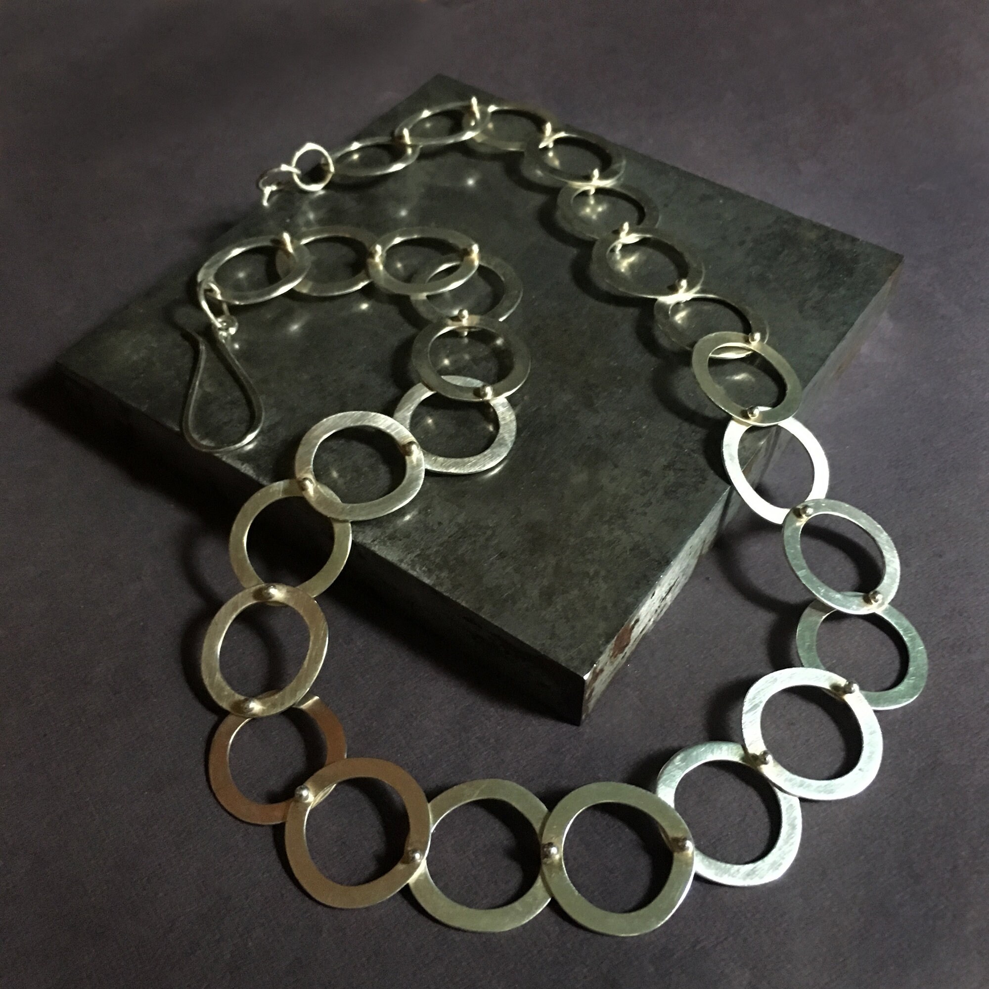READY TO SHIP! Riveted Loop Necklace: Handcrafted Sterling Silver ...