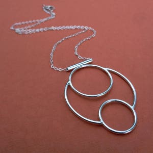 READY TO SHIP Grafix Rising Sterling Silver Geometric Statement Pendant Necklace image 4