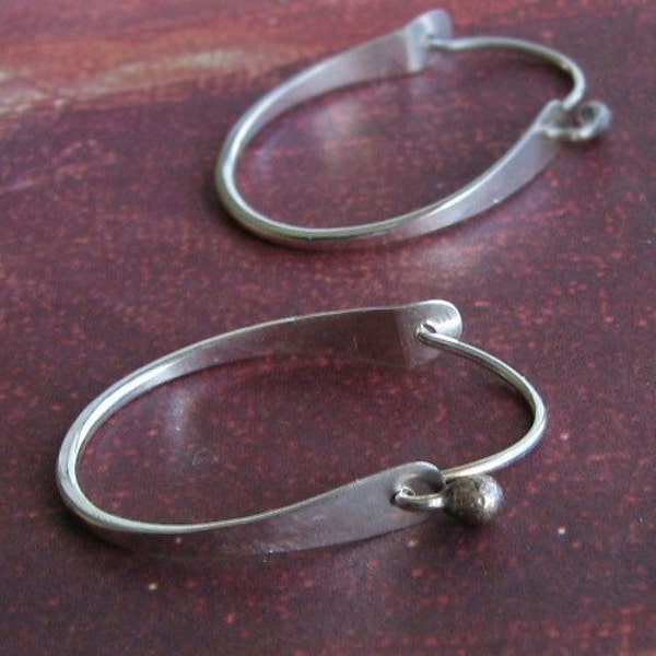 Lana Hoops: Sterling Silver Medium Sized Modern Hoops with Closing Tension Clasp