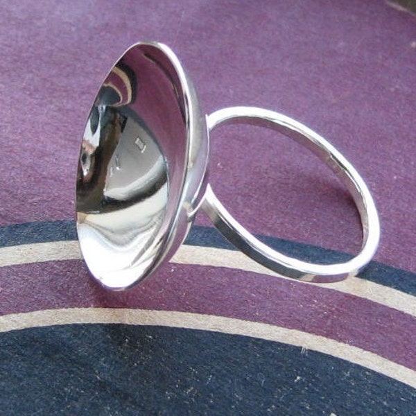 Singing Bowl: Sterling Silver Domed Modern Made-to-Your-Size Ring