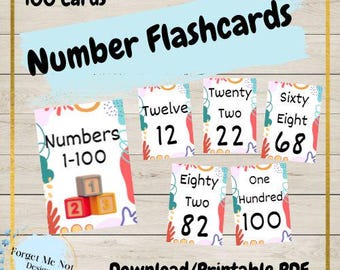 Printable Number Flashcards Kids Number Flashcards - Etsy