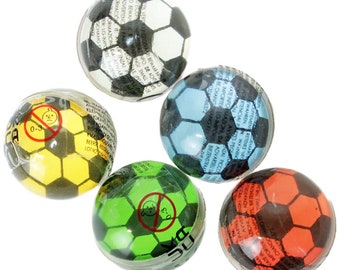 Flummi Fußball Motiv - 5fach sortiert - ca. 3,2 cm Durchmesser